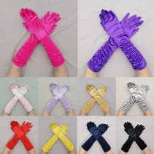 Women's Satin Long Gloves Opera Wedding Bridal Evening Party Prom Costume Glove