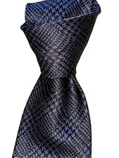  270 NWT TOM FORD Purple  Black Glen Plaid check 3.7  men's woven silk neck Tie