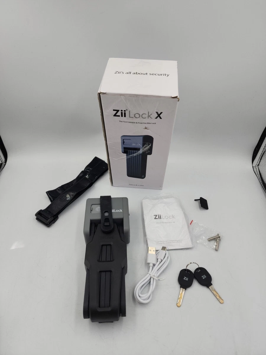 USED ZiiLock X Award Winning Smart Folding Bike Lock Fingerprint Bluetooth
