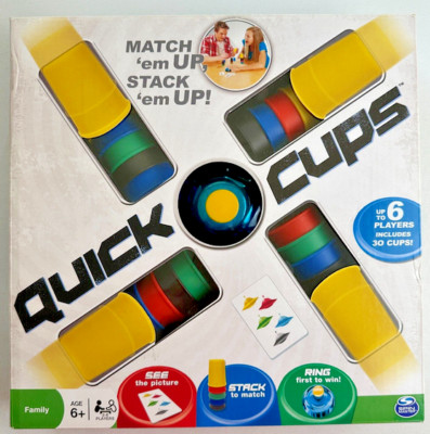 Quick Cups Game Match em Up Cards Stack em Up Cups Bell Instructions Family Fun