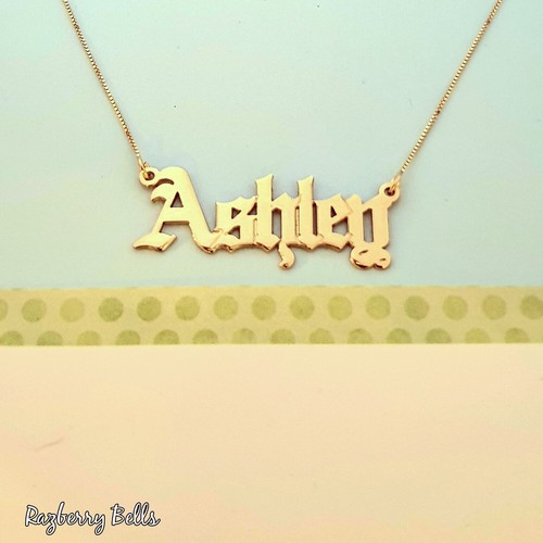 Real Gold Name Necklace 14 carat Gold 