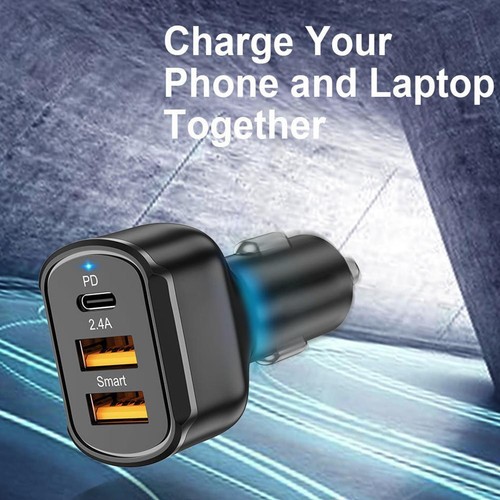 3-in-1 Premium Dual USB Car Charger Adapter Fast Charging with Voltage Dis D5H8 - Zdjęcie 11 z 17