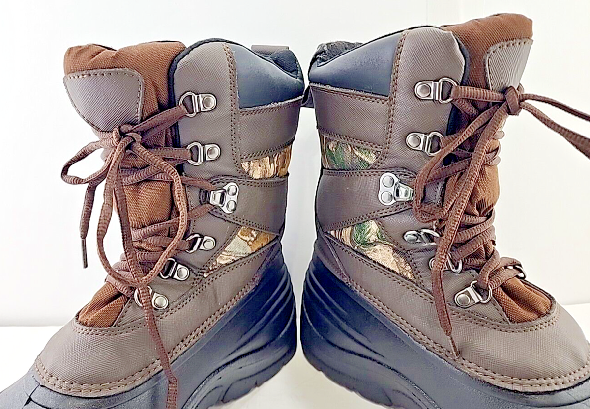 Ozark Trail mens insulated winter boots Size 8 M Brown camo 