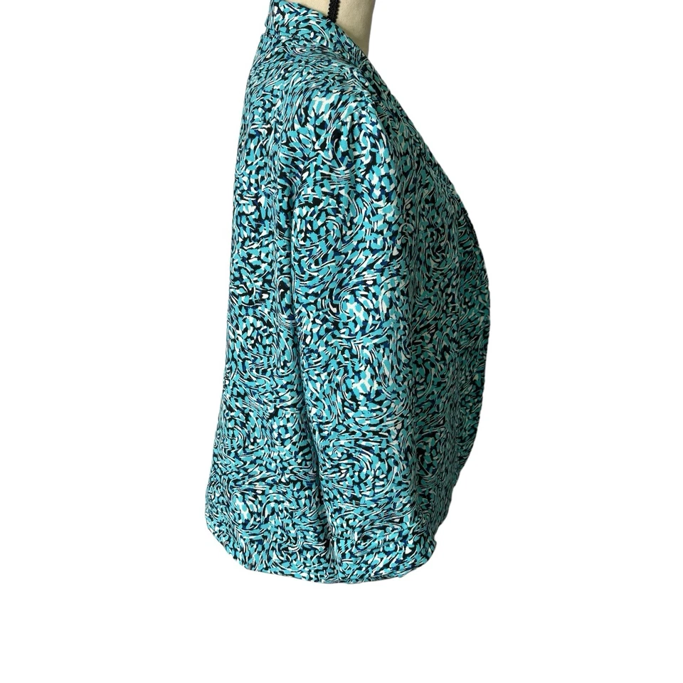 Elementz Cardigan Womens PXL Blue Blazer Jacket 3/4 Sleeve Business Career Open - Image 3 of 4