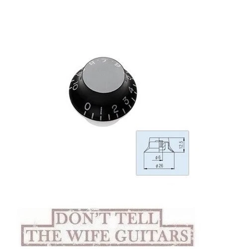 1-EMG Black Gibson-Style Bell Knob For 6mm Split Shaft Potentiometers