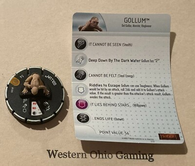 Heroclix The Hobbit Gollum #100 Marquee Figure USED An Unexpected Journey Movie