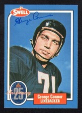 George Connor Autographed Signed 1988 Swell Hall of Fame Football Card #30 A01