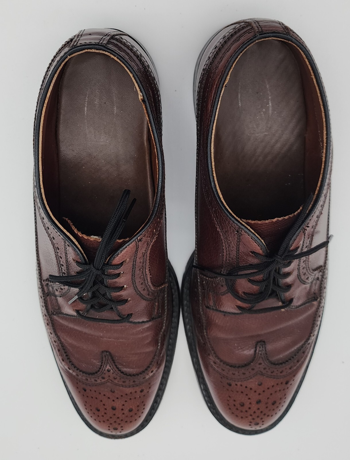 Knapp Wingtip Brown Pebblegrain Longwing Wingtip … - image 8