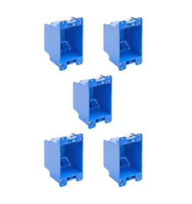 5-Pack 1-Gang Electric Outlet/Switch Box Old Work Remodel ETL 14 Cu In PVC Blue