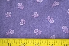 By 1/2 Yd, Lavender Floral on Purple Quilt Cotton, Fabri-Quilt/Ozark Calico,N636