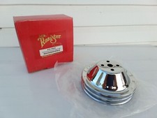 New Mr. Roadster Small Block Chevy Chrome Upper Double Groove Pulley Short Pump