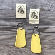 Tupperware 80's Vintage Shoehorn Keychains, Yellow, Matchbook Handy Sewing Kits
