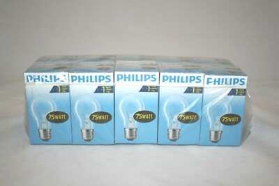 5x Original PHILIPS Glühlampe Glühbirne E27 75W Klar 930lm kein LED!!! (10175)