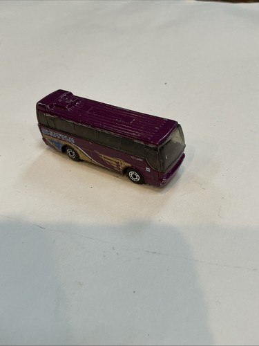 Matchbox 1986 Ikarus Coach Tourist Holiday Bus Purple Shuttle Diecast Toy Car - Picture 2 of 2