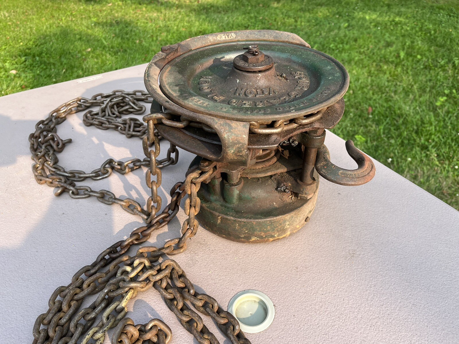 Antique Yale 1/2 Ton Spur Geared Hoist With Chain USA Made eBay