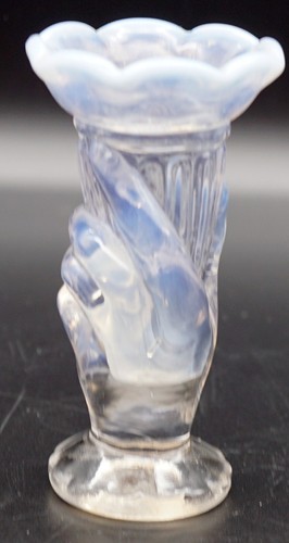 Vintage Fenton Glass Opalescent Miniature Hand Vase / Toothpick holder - Picture 2 of 7