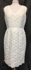 Escada Vintage Wedding Dress Wiggle White Lace Size 36 Mint Sleeveless 1990