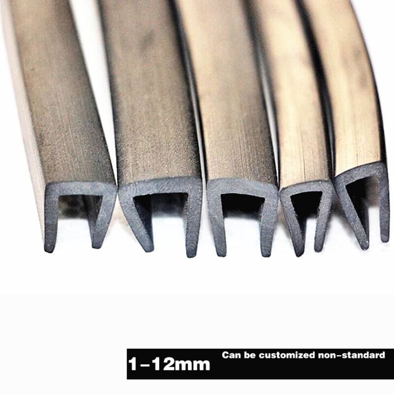 Edging Protection Frame Profile Rubber Trim Seal Flat Round U Shaped Slot 1- 12mm - Foto 4