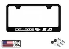 Reflective Coyote Mustang  Badge Stainless Steel License Plate Frame Ford 5.0 GT