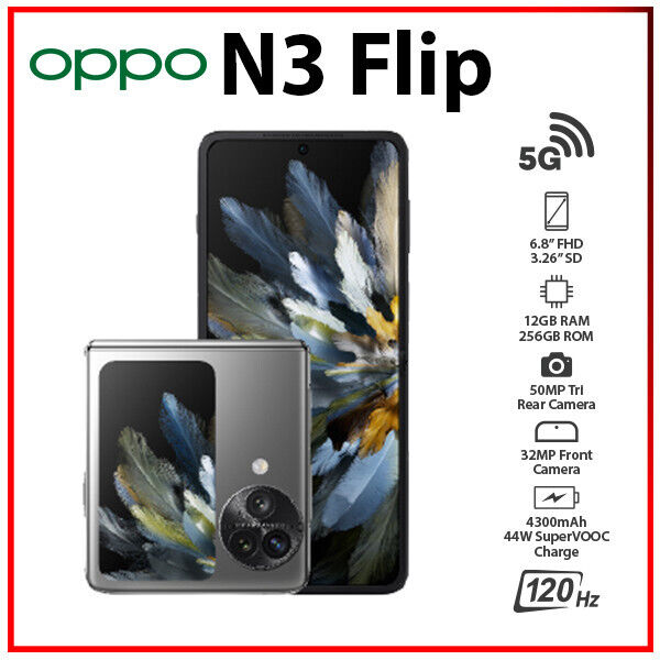 OPPO Find N3 Flip 5GFactory Unlocked Dual SIM-256GB STORAGE 12GB  RAM-CPH2519