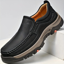 Men's large-sized leather shoes, comfortable&trendy leather shoes, walking shoes