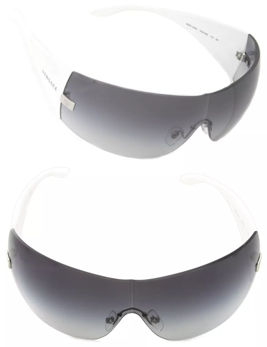Authentic VERSACE Sunglasses VE2054 10008G Silver-White / Gray Gradient Lens Authentic VERSACE Sunglasses VE2054 10008G Silver-White / Gray Gradient Lens