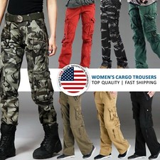 Womens Military Cargo Pocket Combat Trouser Outdoor Army Casual Pants Loose Fit