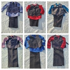 new Boys vest 3-6 suit 6-9 set 4 pants 5 shirt tie 6 Blue Red Black Gray