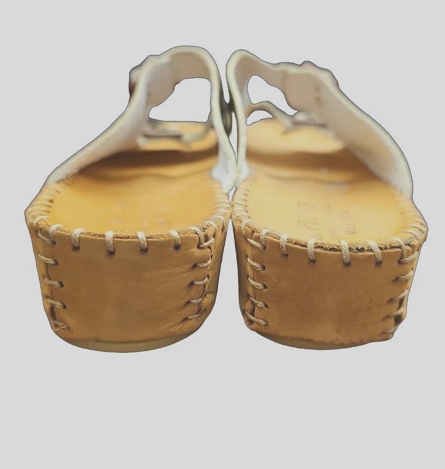 Sandalias ajustables de lujo La Plume talla 9-9,5 cuero metálico Italia MinimalisF01 Foto 4 de 4