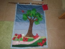 Patriotic Fabric Wall Hanging Hand Made by Veterans Applique Quilt.reversible,