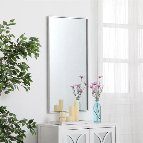 Elegant Decor Eternity 36" x 18" Contemporary Metal Frame Mirror in Silver - Picture 7 of 12