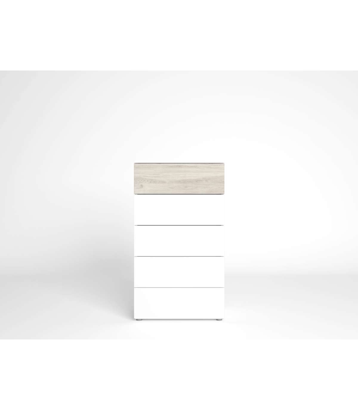 MKRIC, Sinfonier 5 cajones Samira acabado sahara/blanco mate, 62cm(Ancho) 40cm(F