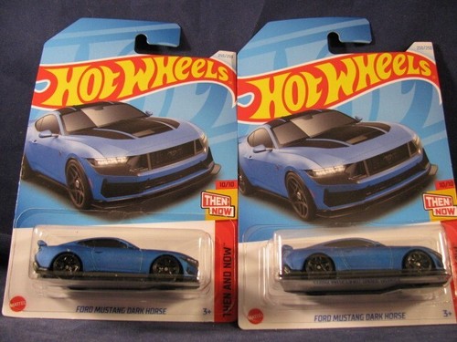 Hot Wheels Then And Now 2024 - Ford Mustang Dark Horse Bleue, édition Limitée 250/250, Modèle Diecast 1:64