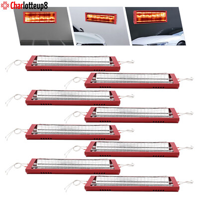 8 Pack 2000W Spray Baking Booth Infrared Paint Curing Light Heating Lamp Heaters