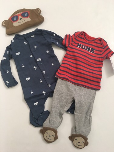 Carters Bebé Niño Mono Mono Sombrero Pantalones de Tamaño recién nacido 3 6  9 meses Layette | eBay
