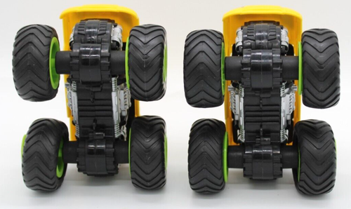Set of 2 Lifted Monster Truck Plastic Vehicle Yellow Friction Wheels 3.75 Inch - Picture 8 of 10