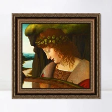 Framed Canvas Art Giclee Print Narcissus by Leonardo da Vinci Wall Art Decor