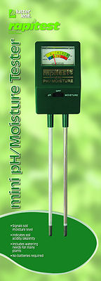 RAPITEST pH MOISTURE SOIL LAWN FLOWER PLANT TEST METER GARDEN TESTER