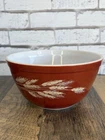 Pyrex Autumn Harvest Wheat 402 Mixing Bowl 1.5 QT Vintage Rust Red Nearly Mint