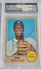 1968 Topps Signed #160 Earl Wilson AUTO Detroit Tigers PSA/DNA Authentic