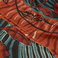 Sanskriti Vintage Sarees Black Pure Georgette Silk Printed Sari Craft Fabric