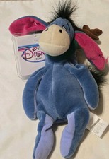 Vintage Disney Store Reindeer Eeyore Mini Bean Bag Plush 9  NWT