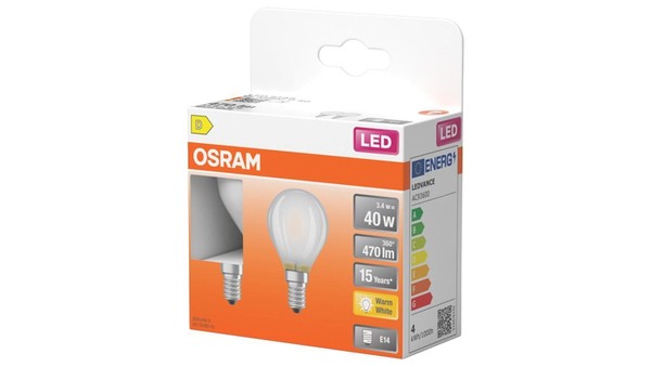 2 Szt. ŻAróWka LED Osram P45 E14 3.4W Zamiennik 40W 470Lm 2700K CiepłA 300 Klasa-image