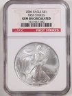 2006 1oz Silver American Eagle Gem Uncirculated NGC 1531967-082 First Strike