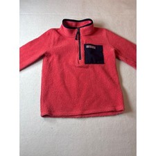 Vineyard Vines Kids Half-Zip Fleece Pullover Sweater Coral/Navy Boys Size M