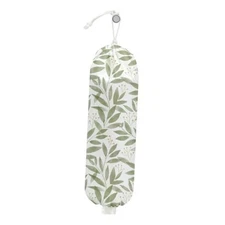 Watercolor Leaves Plastic Bag Holder, Wall Mount Grocery Bag Holder Leaf Design