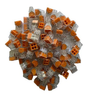 90pc WAGO 773-164 Wall-Nuts Push-In Wire Connectors 4-Port Orange