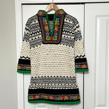 Norway Fair Isle Sweater Birdseye Vtg Norwegian 70s Wool Dale Multicolor Nordic