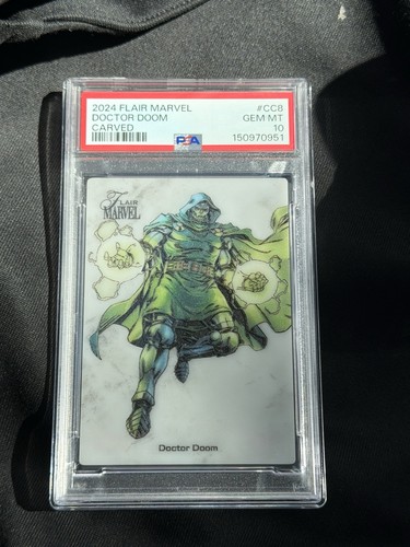 2024 Flair Marvel #CC8 DOCTOR DOOM Carved SSP PSA 10