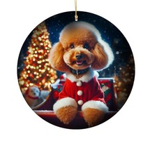 Poodle Christmas Tree Porcelain Ornament